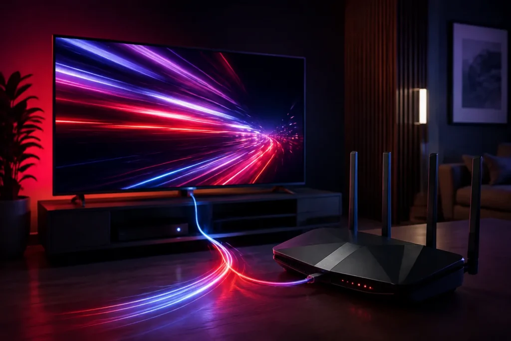 Conexión rápida entre un router y un televisor
